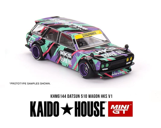 KAIDO HOUSE X MINIO GT - HKS 1:64 DATSUN KAIDO 510 WAGON HKS V1 - OIL SPLASH
